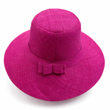 Flat Brim Raffia Sunhat in Mulberry Madagascan