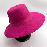 Flat Brim Raffia Sunhat in Mulberry Madagascan