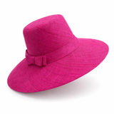 Flat Brim Raffia Sunhat in Mulberry Madagascan