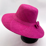 Flat Brim Raffia Sunhat in Mulberry Madagascan