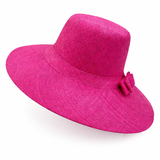 Flat Brim Raffia Sunhat in Mulberry Madagascan