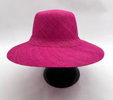 Flat Brim Raffia Sunhat in Mulberry Madagascan