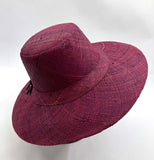 Flat Brim Raffia Sunhat in Wine Madagascan