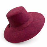 Flat Brim Raffia Sunhat in Wine Madagascan