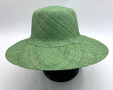 Flat Brim Raffia Sunhat in Pastel Green Madagascan