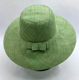 Flat Brim Raffia Sunhat in Pale Green Madagascan