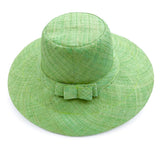Flat Brim Raffia Sunhat in Pale Green Madagascan