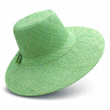 Flat Brim Raffia Sunhat in Pale Green Madagascan