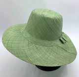Flat Brim Raffia Sunhat in Pale Green Madagascan