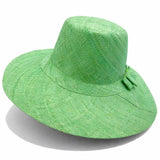 Flat Brim Raffia Sunhat in Pale Green Madagascan