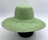 Flat Brim Raffia Sunhat in Pale Green Madagascan