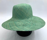 Flat Brim Raffia Sunhat in Light Sea Green Madagascan