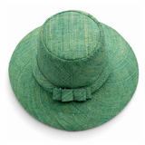 Flat Brim Raffia Sunhat in Seafoam Madagascan