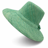 Flat Brim Raffia Sunhat in Seafoam Madagascan