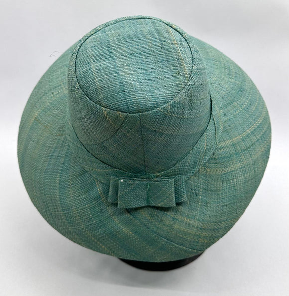 Flat Brim Raffia Sunhat in Waterfall Madagascan