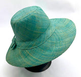 Flat Brim Raffia Sunhat in Waterfall Madagascan