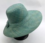 Flat Brim Raffia Sunhat in Waterfall Madagascan