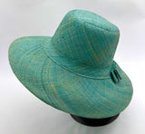 Flat Brim Raffia Sunhat in Waterfall Madagascan