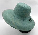 Flat Brim Raffia Sunhat in Waterfall Madagascan