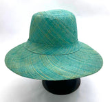 Flat Brim Raffia Sunhat in Waterfall Madagascan