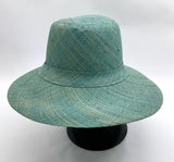 Flat Brim Raffia Sunhat in Waterfall Madagascan