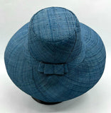 Flat Brim Raffia Sunhat in French Blue Madagascan