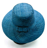 Flat Brim Raffia Sunhat in French Blue Madagascan
