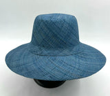 Flat Brim Raffia Sunhat in French Blue Madagascan