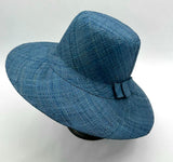 Flat Brim Raffia Sunhat in French Blue Madagascan