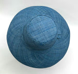 Flat Brim Raffia Sunhat in French Blue Madagascan