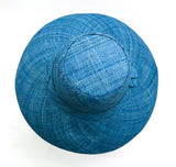Flat Brim Raffia Sunhat in French Blue Madagascan