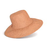 Flat Brim Raffia Sunhat in Almond Madagascan