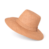 Flat Brim Raffia Sunhat in Almond Madagascan