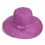 Flat Brim Raffia Sunhat in Amethyst Madagascan