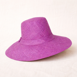 Flat Brim Raffia Sunhat in Amethyst Madagascan