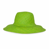 Flat Brim Raffia Sunhat in Apple Green Madagascan