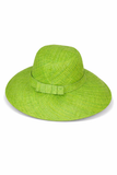 Flat Brim Raffia Sunhat in Apple Green Madagascan