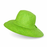 Flat Brim Raffia Sunhat in Apple Green Madagascan