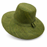 Flat Brim Raffia Sunhat in Avocado Madagascan