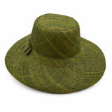 Flat Brim Raffia Sunhat in Avocado Madagascan