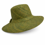 Flat Brim Raffia Sunhat in Avocado Madagascan
