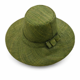 Flat Brim Raffia Sunhat in Avocado Madagascan