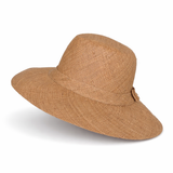 Flat Brim Raffia Sunhat in Biscuit Madagascan
