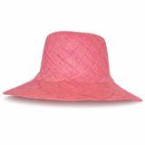 Flat Brim Raffia Sunhat in Bubblegum Pink Madagascan