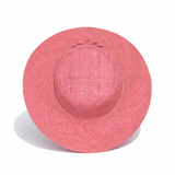 Flat Brim Raffia Sunhat in Bubblegum Pink Madagascan