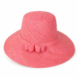 Flat Brim Raffia Sunhat in Bubblegum Pink Madagascan