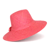 Flat Brim Raffia Sunhat in Bubblegum Pink Madagascan