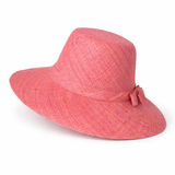 Flat Brim Raffia Sunhat in Bubblegum Pink Madagascan