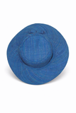 Flat Brim Raffia Sunhat in Cerulean Blue Madagascan