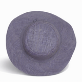 Flat Brim Raffia Sunhat in Cornflower Blue Madagascan